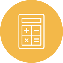 yellow circle calculator icon